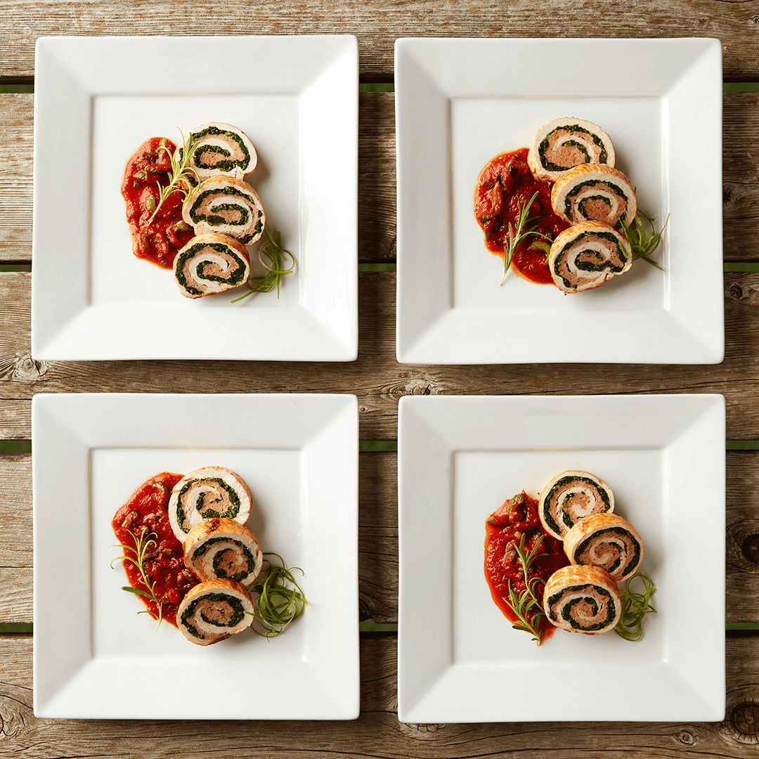 Turkey Roulade with Roasted Red Pepper Sauce Recipe - National Turkey Federation