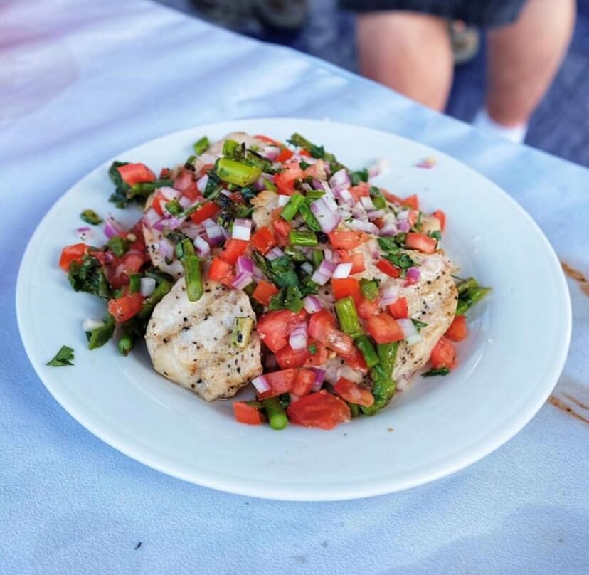 Turkey Breast Steaks with Grilled Asparagus Salsa Recipe - National Turkey Federation
