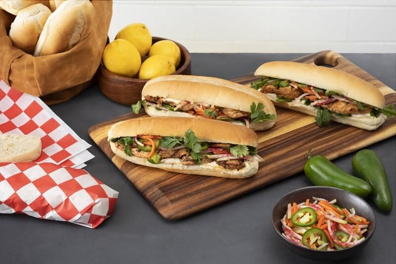 grilled turkey banh mi sandwiches