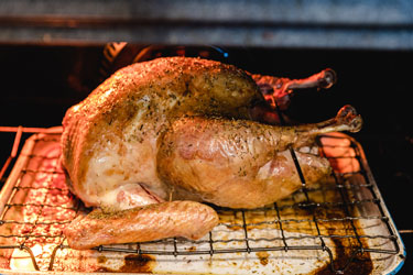 Roast turkey in the convection oven