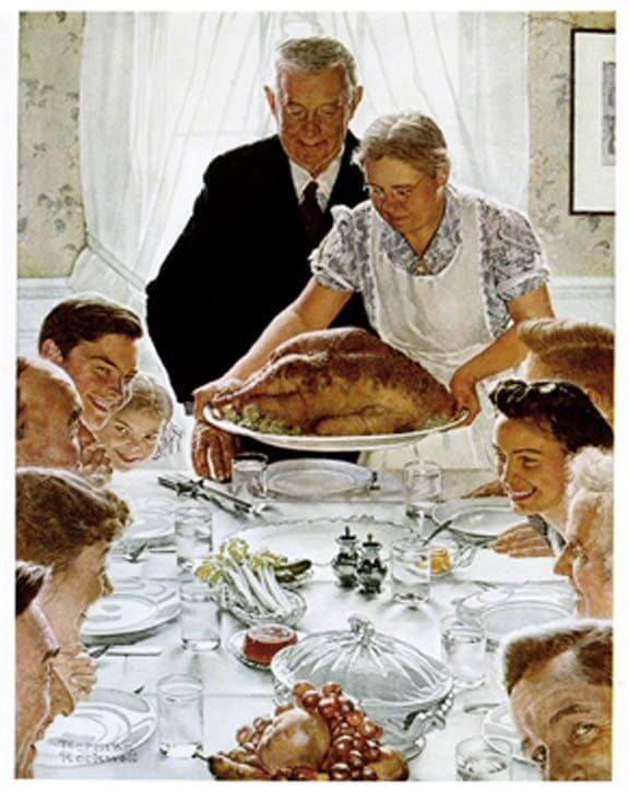normal rockwell thanksgiving painting