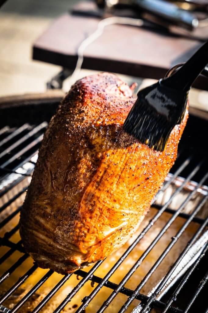 glazing smoked turkey breast in smoker