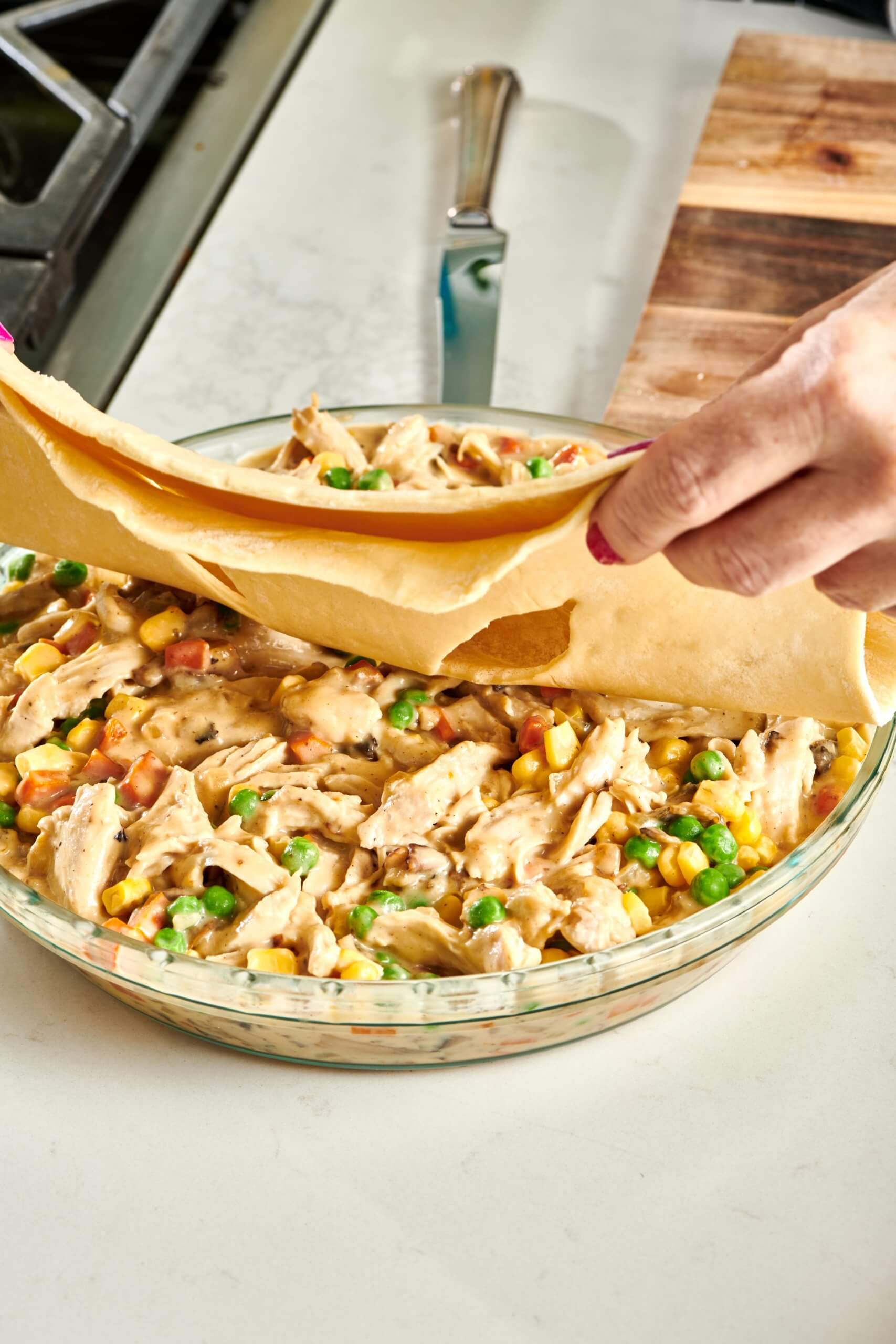 turkey pot pie prep