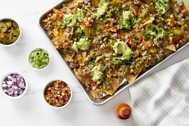 cheesy turkey nachos